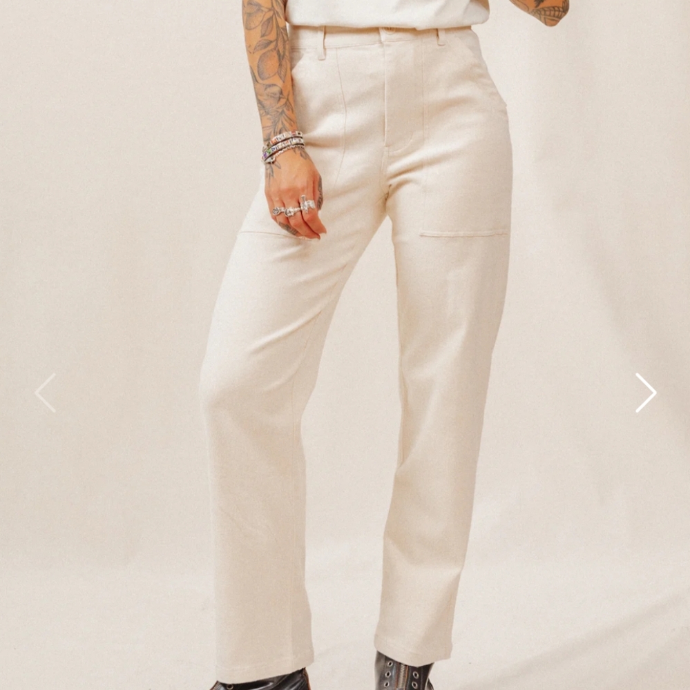 Elegant Cream Women's Pants